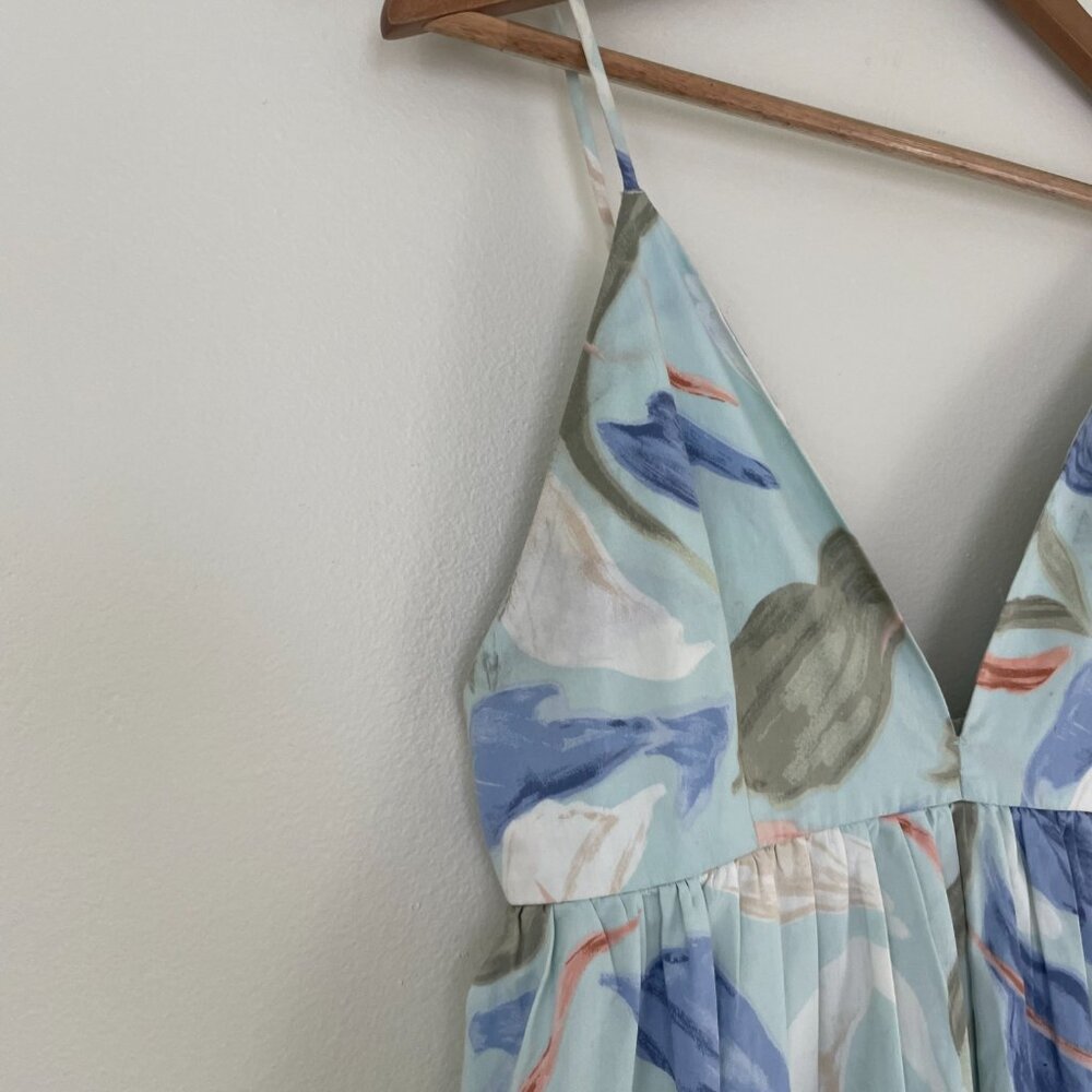 Abercrombie & Fitch Blue Abstract Babydoll A-Line Mini Dress Size Medium - Picture 5 of 6